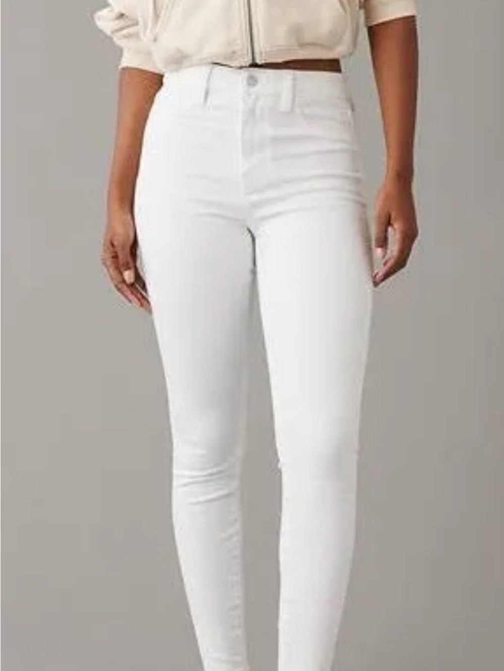 Pull&Bear White High-Rise Skinny Jeans